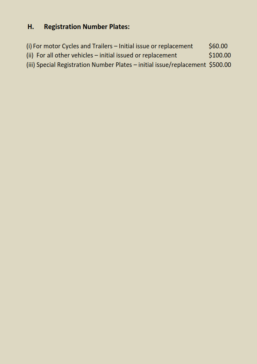 NEW FEES FOR ALL VEHICLES 007